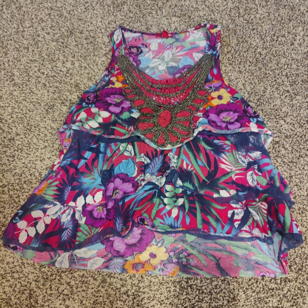 Floral Crop tank top